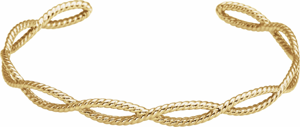 14K Yellow Rope Cuff Bracelet