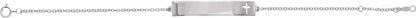 14K White Pierced Cross Bar 6 1/2-7 1/2 Bracelet