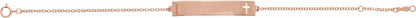 14K Rose Pierced Cross Bar 6 1/2-7 1/2 Bracelet
