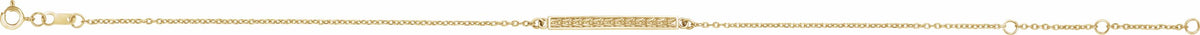 14K Yellow Patterned Bar Bracelet