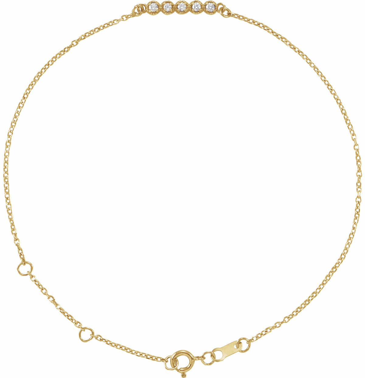 14K Yellow.07 CTW Diamond Bar 6 1/2-7 1/2 Bracelet