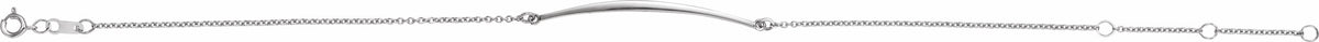 14K White Curved Bar 6 1/2-7 1/2 Bracelet