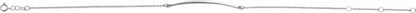 14K White Curved Bar 6 1/2-7 1/2 Bracelet