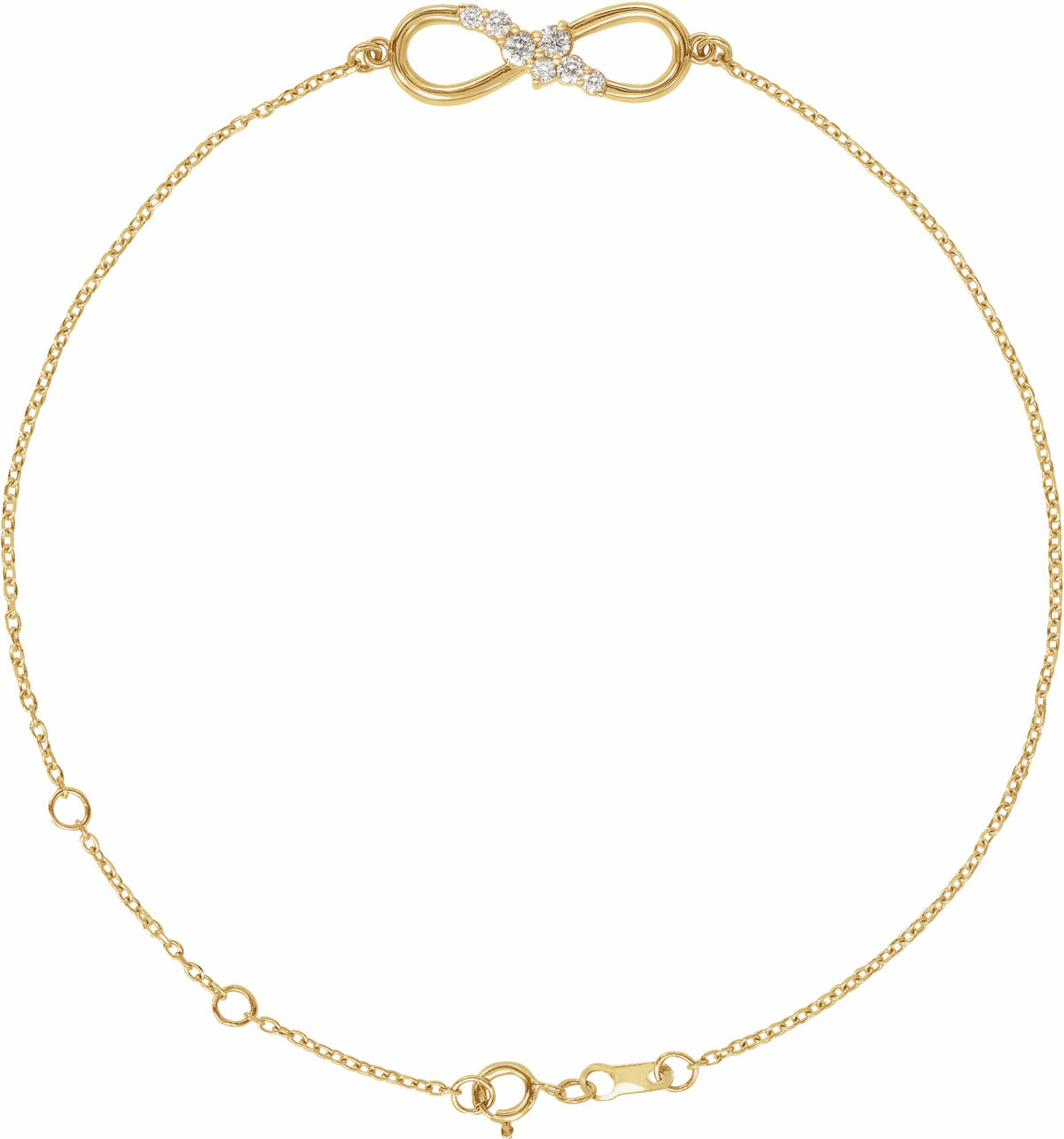 14K Yellow 1/8 CTW Diamond Infinity 6 1/2-7 1/2 Bracelet