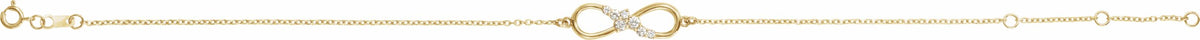 14K Yellow 1/8 CTW Diamond Infinity 6 1/2-7 1/2 Bracelet