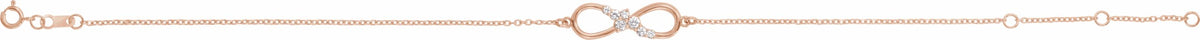 14K Rose 1/8 CTW Diamond Infinity 6 1/2-7 1/2 Bracelet