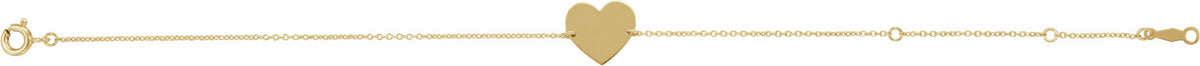 14K Yellow Heart 7-8 Bracelet