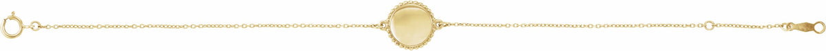 14K Yellow Beaded 6.5-7.5 Bracelet