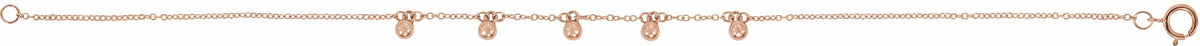14K Rose Beaded 5-Station 7 Bracelet