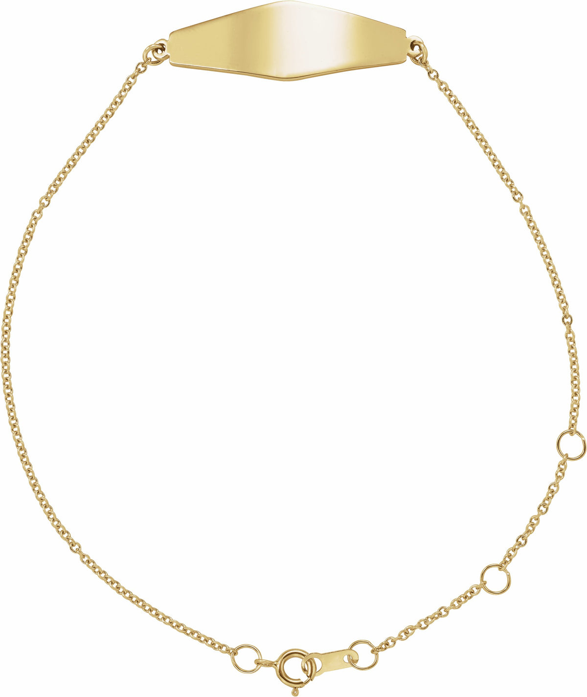 14K Yellow Curved Bar 6-7 Bracelet