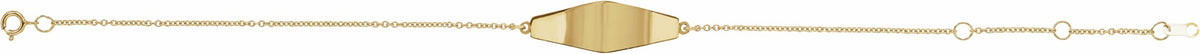 14K Yellow Curved Bar 6-7 Bracelet