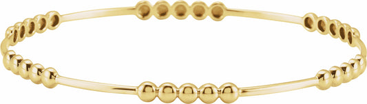 14K Yellow 3.66 mm Beaded Bangle 7 Bracelet