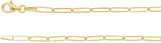 14K Yellow 2.6 mm Elongated Link Chain 7 Bracelet