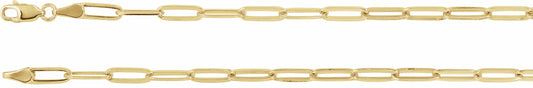 14K Yellow 3.85 mm Elongated Flat Link 7 Chain