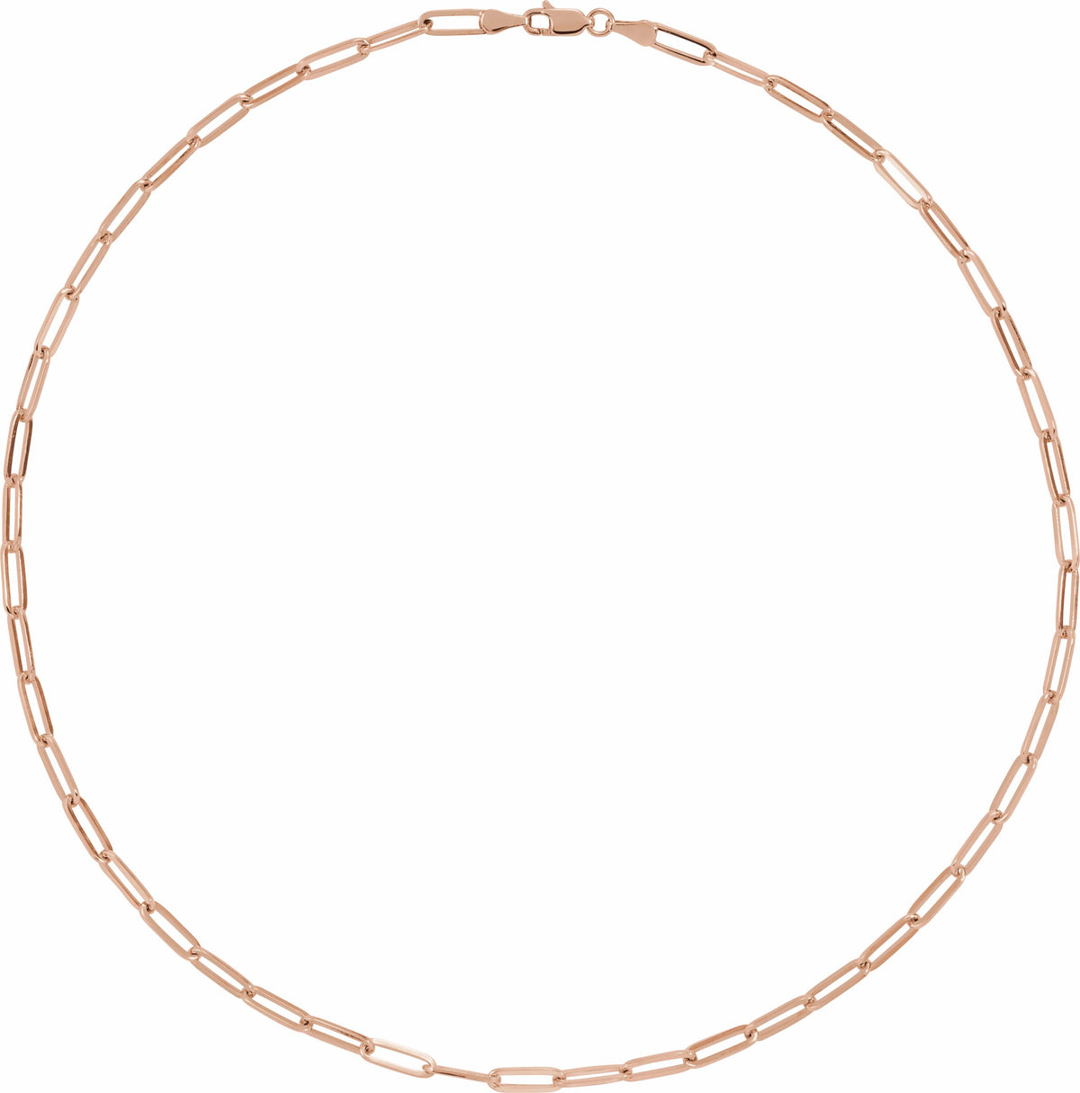 14K Rose 3.85 mm Elongated Flat Link 7 Chain