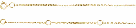 14K Yellow 1 mm Adjustable Diamond-Cut Cable Chain 6 1/2-7 1/2 Bracelet