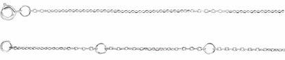 Platinum 1 mm Adjustable Diamond-Cut Cable Chain 6 1/2-7 1/2 Bracelet