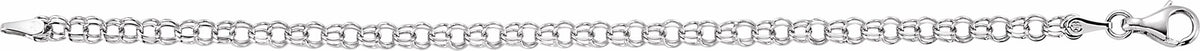 14K White 3.75 mm Solid 7 Charm Bracelet