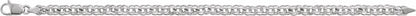 14K White Solid Double Link Charm Bracelet