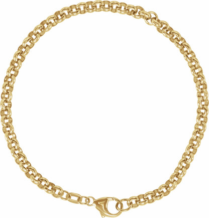 14K Yellow Solid Rolo 7 Bracelet