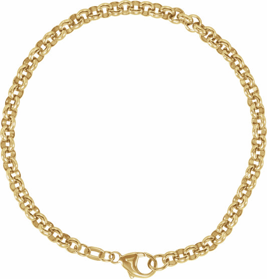 14K Yellow Solid Rolo 7 Bracelet