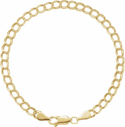 14K Yellow 4 mm Solid Charm 7 Bracelet