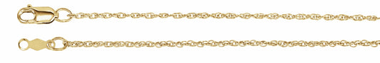 14K Yellow 1.25 mm Rope 7 Chain