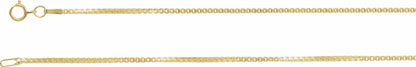 14K Yellow 1.3 mm Diamond Cut Box 7 Chain with Spring Ring