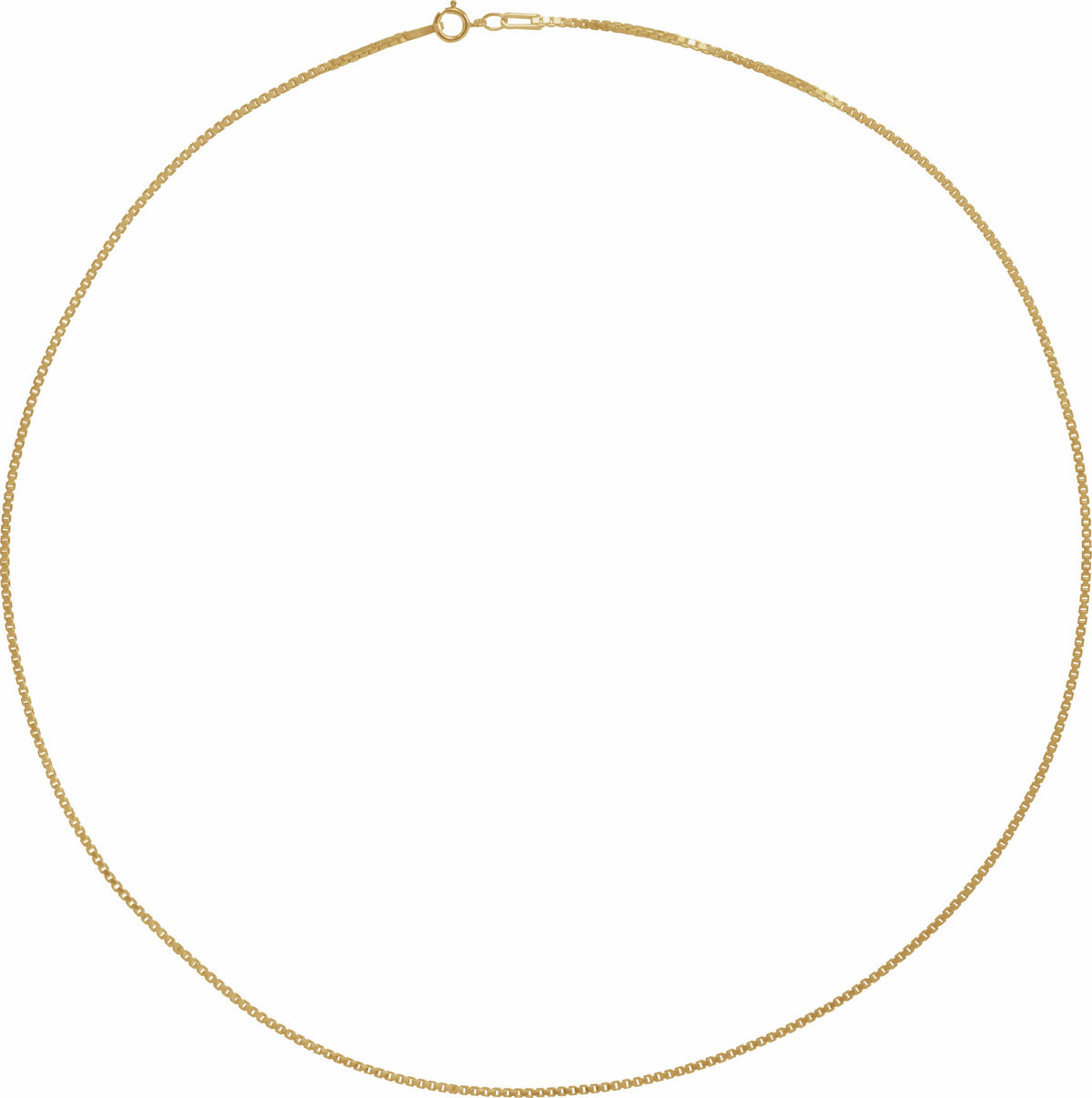 14K Yellow 1.3 mm Diamond Cut Box 7 Chain with Spring Ring