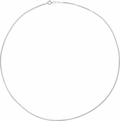 14K White 1.3 mm Diamond Cut Box 7 Chain with Spring Ring