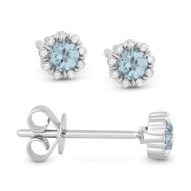 Madison L 14k White Gold Aquamarine Earring