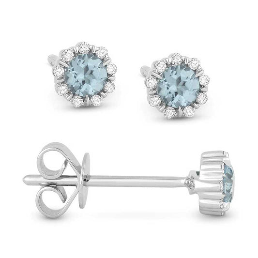 Madison L 14k White Gold Aquamarine Earring