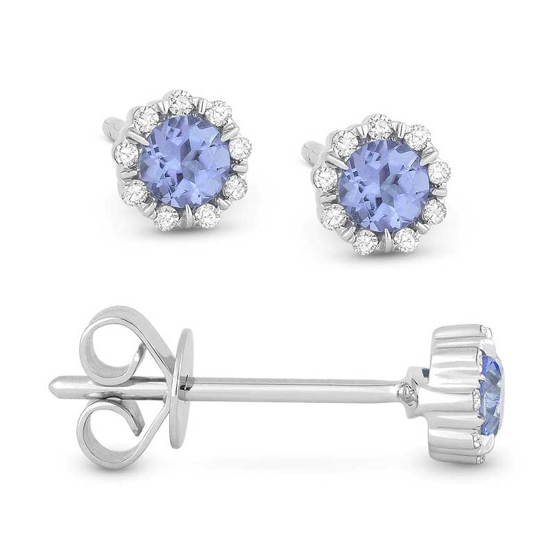 Madison L 14k White Gold London Blue Earring