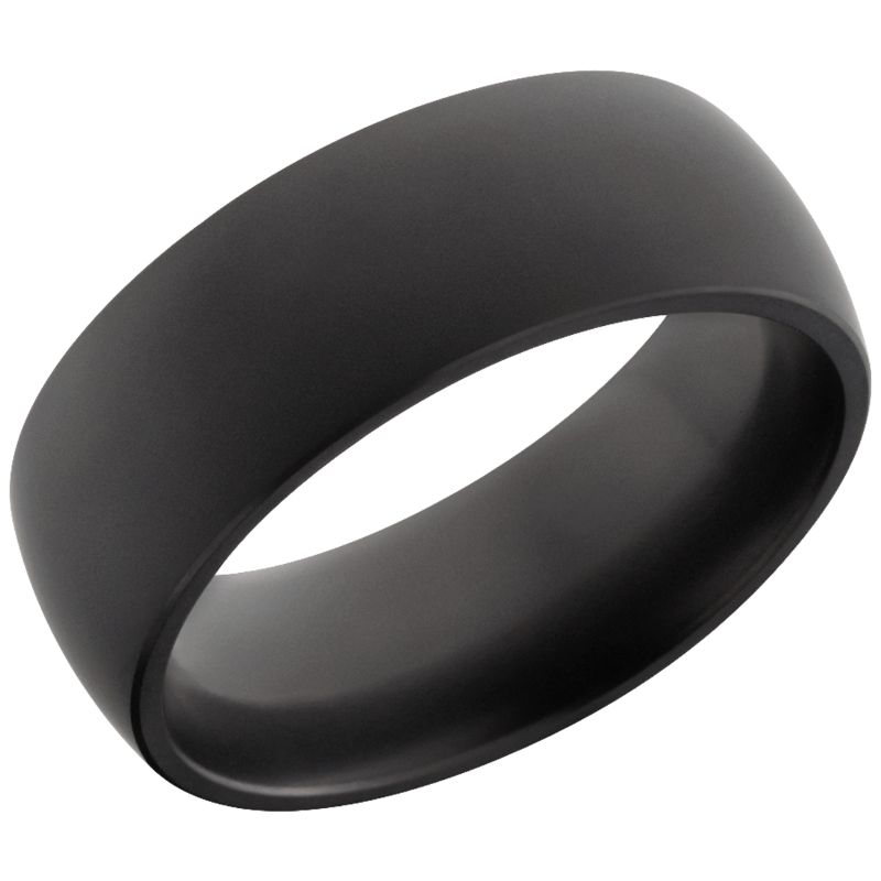 Elysium Nyx Matte Dome 8mm Black Pressed Diamond Wedding Band