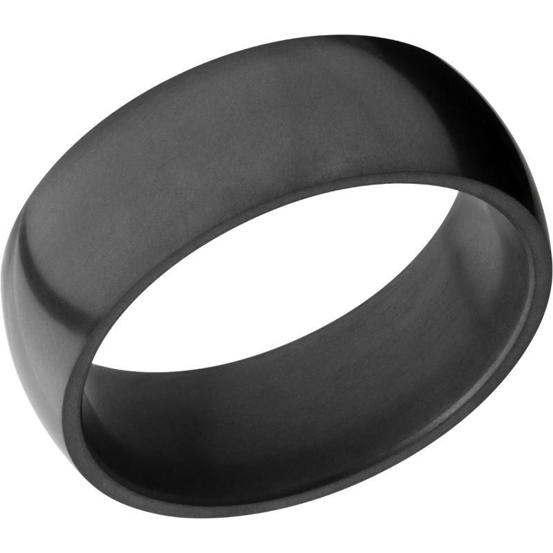 Elysium Nyx Polished Dome 8mm Black Pressed Diamond Wedding Band