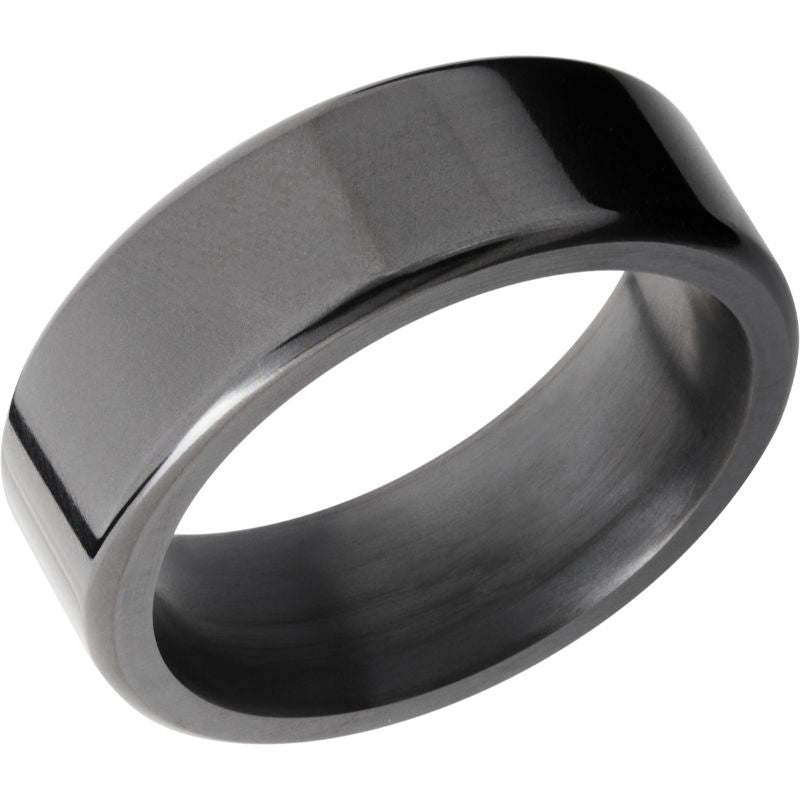 Elysium Kratos Polished Rounded 8mm Black Pressed Diamond Wedding Band