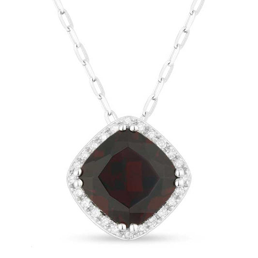 Madison L 14k White Gold Garnet Pendant