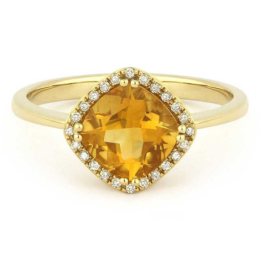 Madison L 14k Yellow Gold Citrine Ring