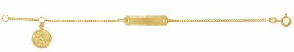 14K Yellow Youth Identification 4.5 Bracelet with Angel Charm