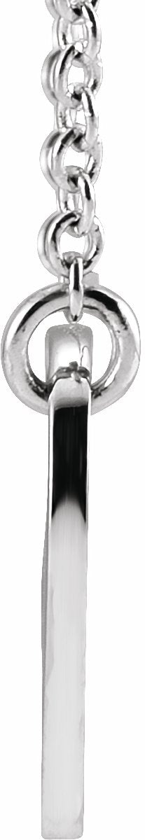 14K White .02 CTW Diamond Heart & Cross 16-18 Necklace